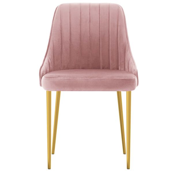 vidaXL Esszimmerst&uuml;hle 4 Stk. Rosa Samt