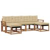vidaXL Outdoor-Sofagarnitur mit Kissen 6 pcs Natur und Beige
