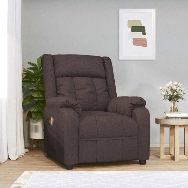 vidaXL Massagesessel Dunkelbraun 82 x 93 x 96 cm Stoff