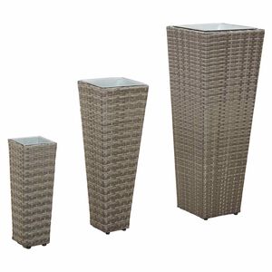vidaXL Set f&uuml;r Outdoor 3 stk. Grau 30 x 30 x 80 cm Metall