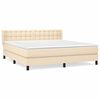 vidaXL Boxspringbett mit Matratze Creme 180x200 cm Stoff