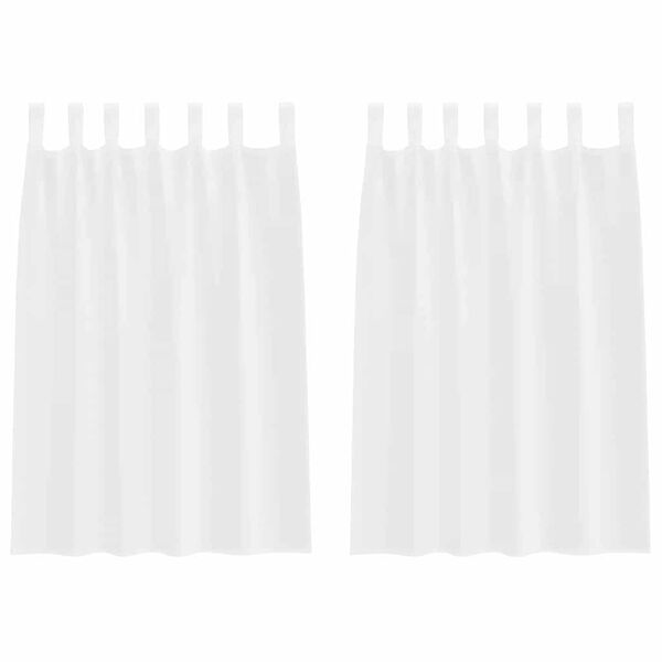 vidaXL Voile-Vorhang mit Vorh&auml;ngen 2 pcs Wei&szlig; 140 x 140 cm Polyester