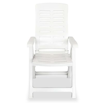 vidaXL Garten-Liegestühle 4 Stk. Kunststoff Weiß