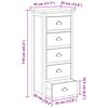 vidaXL Kommode mit Schubladen Braun 45 x 35 x 110 cm Massivholz Teak