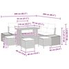 vidaXL Gartensofa-set mit Kissen mit Speicher 9 pcs Beige Poly Rattan