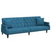 vidaXL Schlafsofa 2-Sitzer mit Kissen und Fu&szlig;hocker Blau Samt