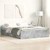 vidaXL Bettgestell Betongrau 135x190 cm