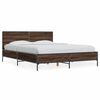 vidaXL Bettgestell Braun Eichen-Optik 120x190 cm Holzwerkstoff Metall