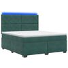 vidaXL Boxspringbett mit Matratze Dunkelgr&uuml;n 140 x 190 cm Samt