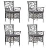 vidaXL 5-tlg. Garten-Essgruppe mit Kissen Poly Rattan Grau