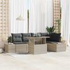 vidaXL Garten-Sofa-Set mit Speicher 6 pcs Hellgrau Poly Rattan