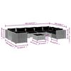 vidaXL 10-tlg. Garten-Lounge-Set mit Kissen Poly Rattan Schwarz