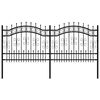 vidaXL Gartenzaun mit Speerspitze Schwarz 240 x 100 cm Pulverbeschichteter Stahl