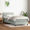 vidaXL Boxspringbett mit Matratze Hellgrau 100x210 cm Samt