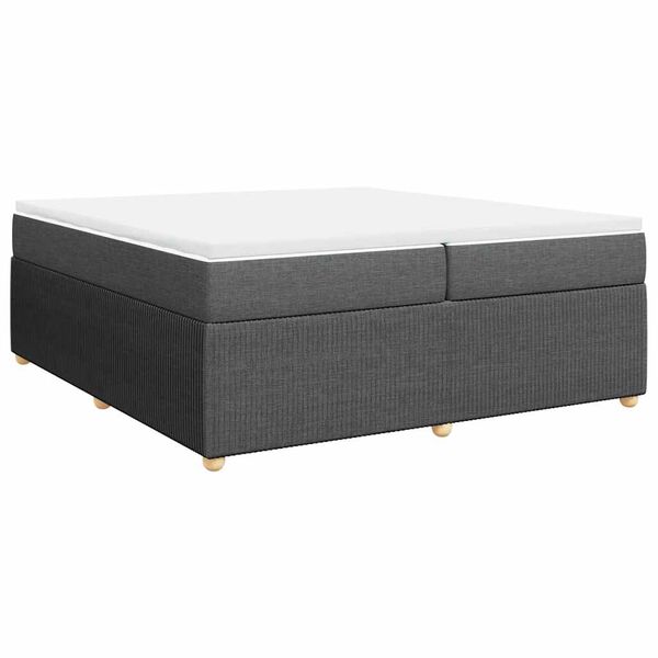vidaXL Boxspringbett mit Matratze Dunkelgrau 200x200 cm Stoff