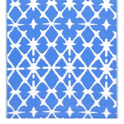 vidaXL Outdoor-Teppich Blau und Weiß 190x290 cm PP