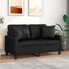 vidaXL 2-Sitzer-Sofa mit Kissen Schwarz 120 cm Kunstleder