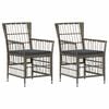 vidaXL Gartenst&uuml;hle 2 Stk. Grau PE Rattan, Stahl und Polyesterstoff