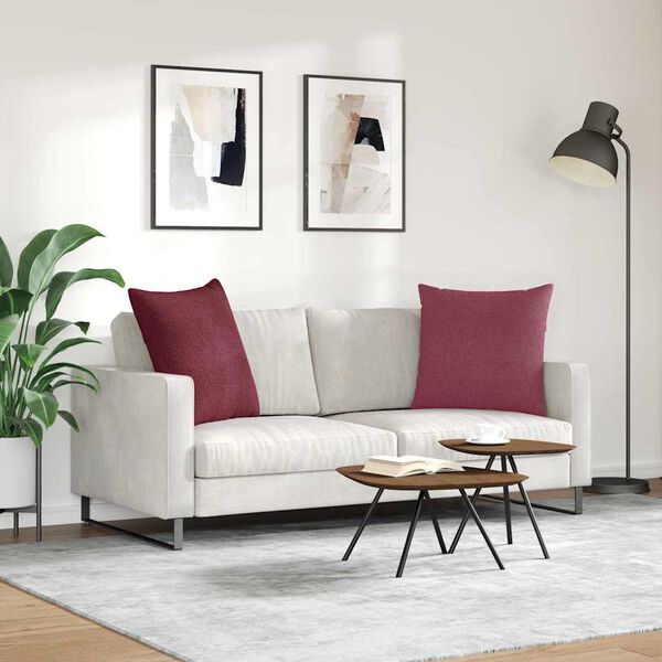 vidaXL Sofakissen 2 pcs Weinrot 80 x 80 cm Stoff