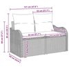 vidaXL Garten-Sofa-Set mit Kissen mit Speicher 8 pcs Schwarz