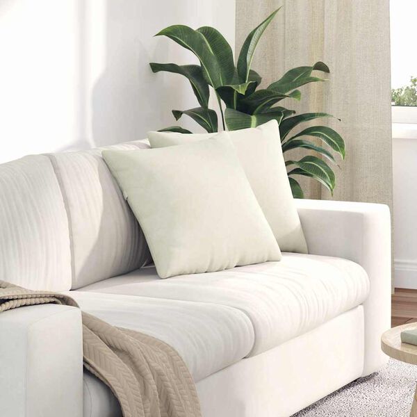 vidaXL Sofakissen 2 St&uuml;ck Creme 45 x 45 cm Cordstoff
