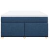 vidaXL Boxspringbett mit Matratze Blau 160x200 cm Stoff