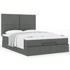vidaXL Ottoman-Bett mit Matratze Dunkelgrau 140x200 cm Stoff
