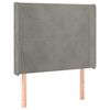 vidaXL Boxspringbett mit Matratze & LED Hellgrau 90x200 cm Samt