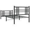 vidaXL Bettgestell mit Kopf- und Fu&szlig;teil Metall Schwarz 90x190 cm