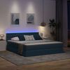 vidaXL Bett mit Stauraum und LED mit Matratze Blau 160 x 200 cm Stoff