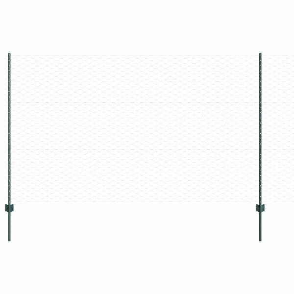 vidaXL Zaun mit Pfosten Gr&uuml;n 1,4 x 100 m Stahl und PVC