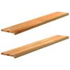 vidaXL Fensterb&auml;nke 2 Stk. Hellbraun 160x25x2 cm Massivholz Eiche