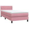 vidaXL Boxspringbett mit Matratze Rosa 80x220 cm Samt