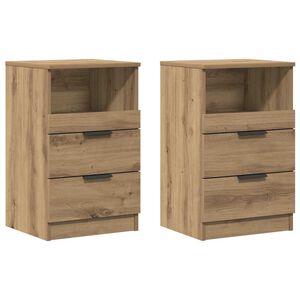 vidaXL Nachttische 2 Stk. Artisan-Eiche 40x36x65 cm Holzwerkstoff