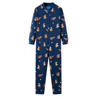 Kinder-Schlafanzug Einteiler Jeansblau 140