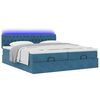 vidaXL Ottoman-Bett mit Matratzen & LEDs Dunkelblau 180x200 cm Samt