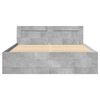 vidaXL Bettgestell mit Kopfteil Betongrau 135x190 cm Holzwerkstoff
