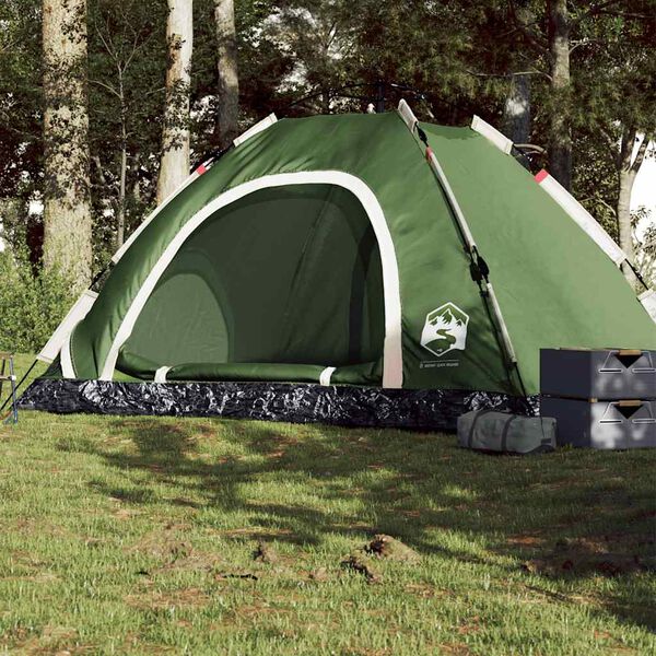 vidaXL Campingzelt 5 Personen Gr&uuml;n Quick Release