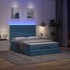 vidaXL Ottoman-Bett mit Matratzen & LEDs Dunkelblau 140x200 cm Samt