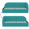vidaXL Eckbettgestell mit Kopfteil T&uuml;rkis 90 cm x 190 cm Samt