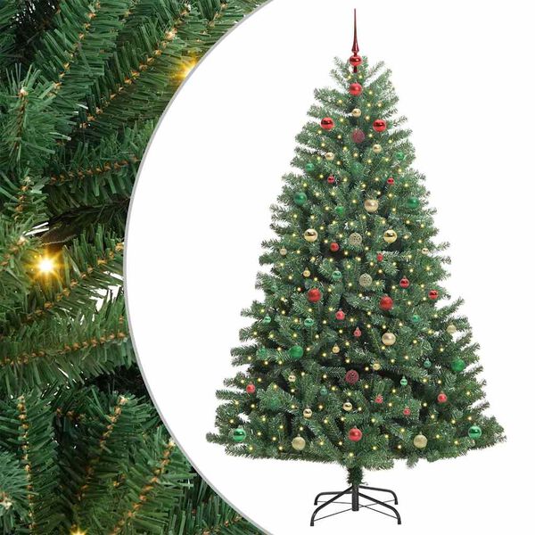 vidaXL K&uuml;nstlicher klappbarer Weihnachtsbaum mit 300 LEDs Gr&uuml;n 180 cm