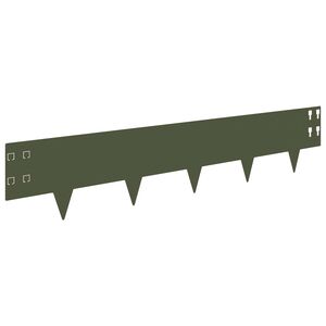 vidaXL Raseneinfassung 20 Stk. 100 x 20 cm Stahl Olivgr&uuml;n
