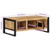 vidaXL Couchtisch 90x50x36 cm Raues Massivholz Mango