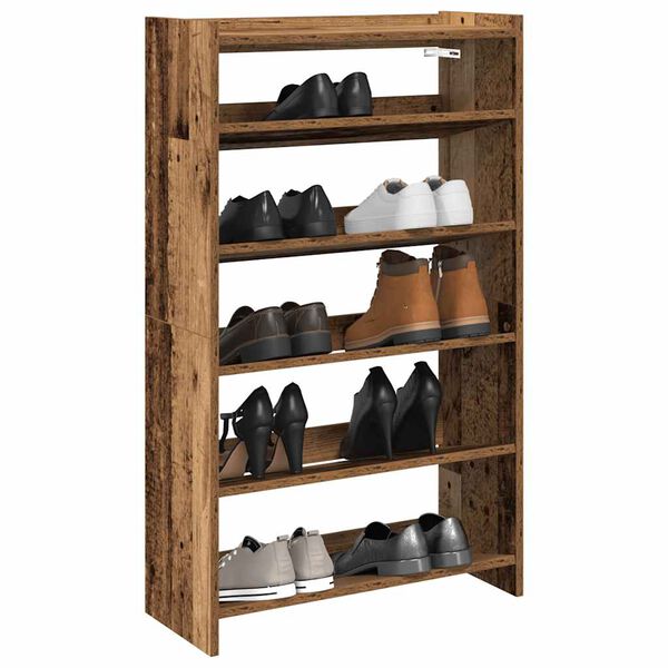 vidaXL Schuhregal Altholz-Optik 60x25x100 cm Holzwerkstoff