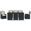 vidaXL Garten Essgruppe 9 pcs Schwarz Poly-Rattan