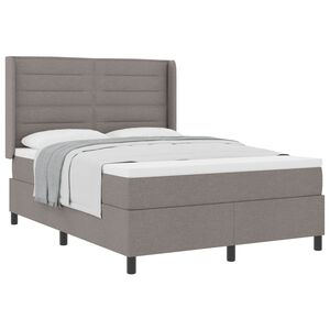 vidaXL Boxspringbett mit Matratze Taupe 190 x 140 cm Stoff
