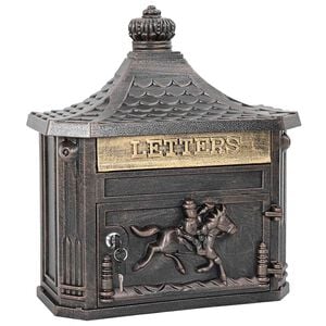 vidaXL Wandmontierter Briefkasten mit T&uuml;r Bronze 40,5 x 16 x 45 cm