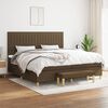 vidaXL Boxspringbett mit Matratze Dunkelbraun 200x200 cm Stoff