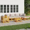 vidaXL 7-tlg. Garten-Lounge-Set mit Hellgrauen Kissen Massivholz