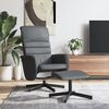 vidaXL Relaxsessel mit Fu&szlig;hocker Grau Kunstleder